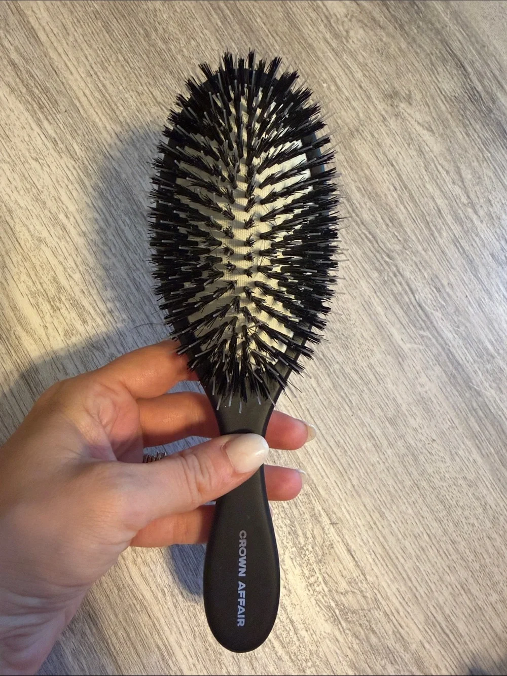 Crown Affair Black Boar Bristle Hair Brush new and $138 retail
